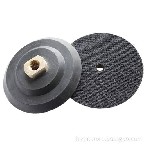 HIZAR 100mm 125mm M14 5/8-11 Black Rubber Flexible Backer Pad for Angle Grinders